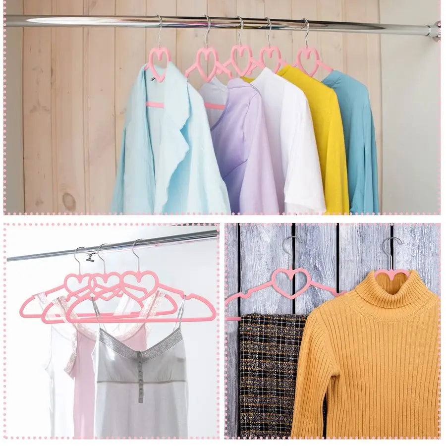 50 Pcs Pink Velvet Heart Hangers