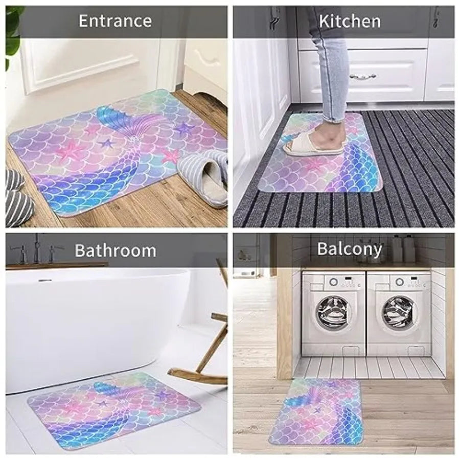 Pink Mermaid Bathroom Rug