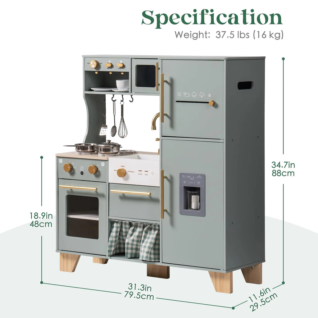 Corner Play Kitchen With Appliances & Utensils