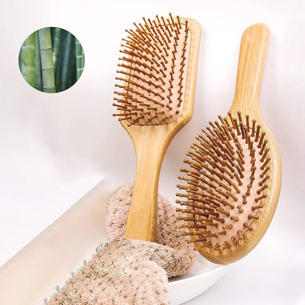 Natural bamboo paddle Brush