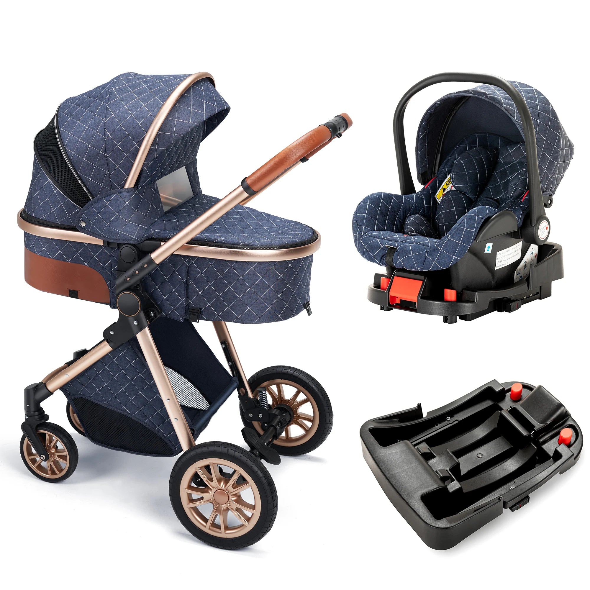 Luxury Baby Stroller, Car Seat, Mobile Crib