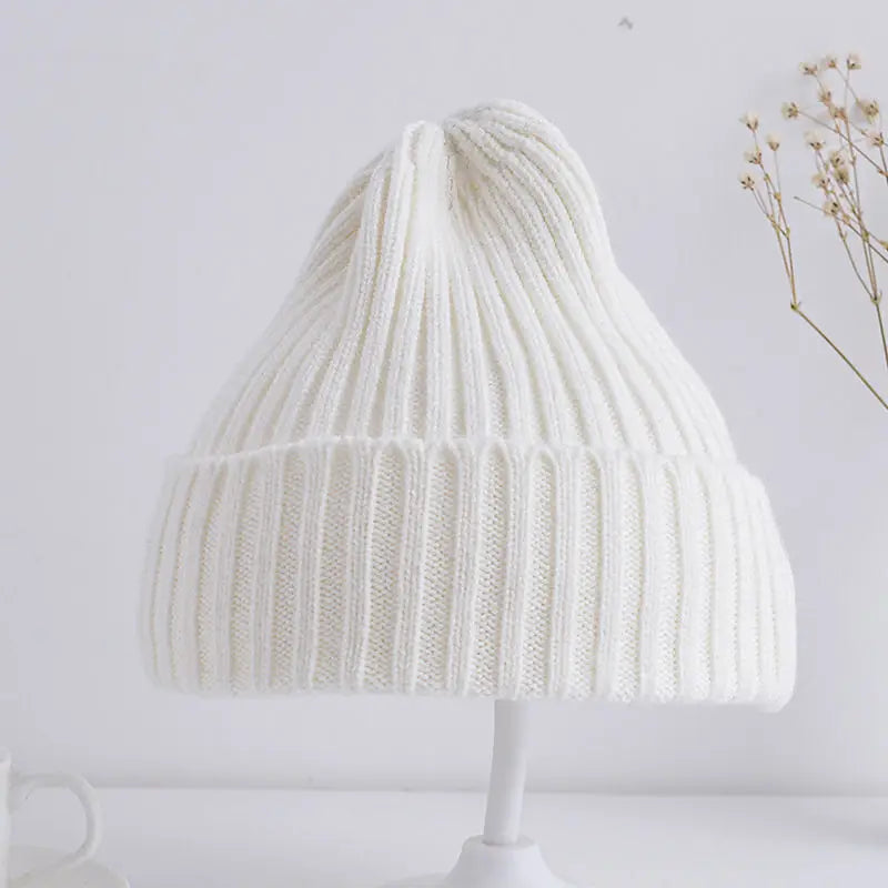 Kids Ribbed Knitted Beanie Hats 6M-4Years