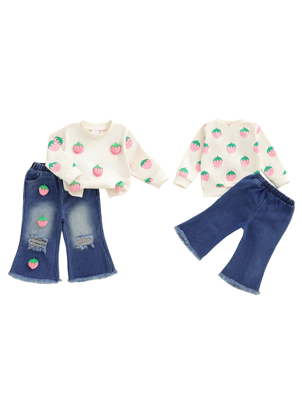 3D Watermelon Print Sweater Distressed Jeans Outfit