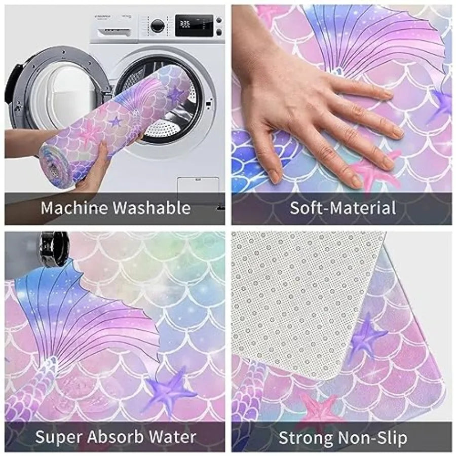 Pink Mermaid Bathroom Rug