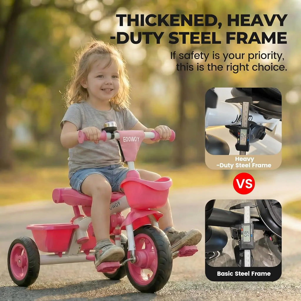 6 in 1 Convertible Trike with Push Handle