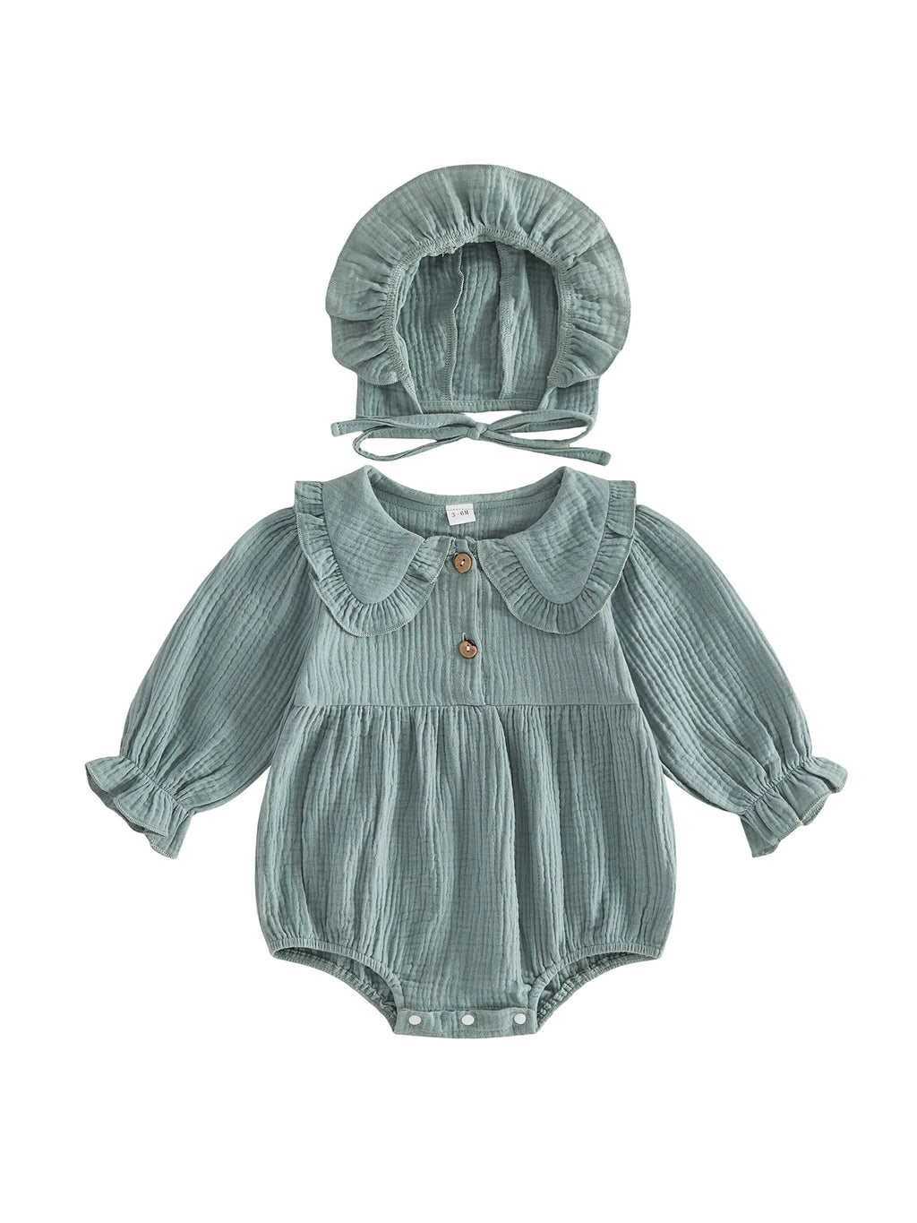 Infant Linen Romper Set with Hat