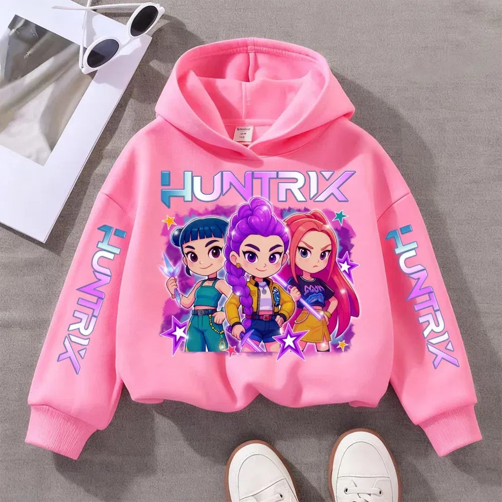 Witch Hunter Group Zoey Cosplay Costume Girls Womens Halloween Party Costumes Demon Hunter Idol Girl Group Purple Casual Hoodie