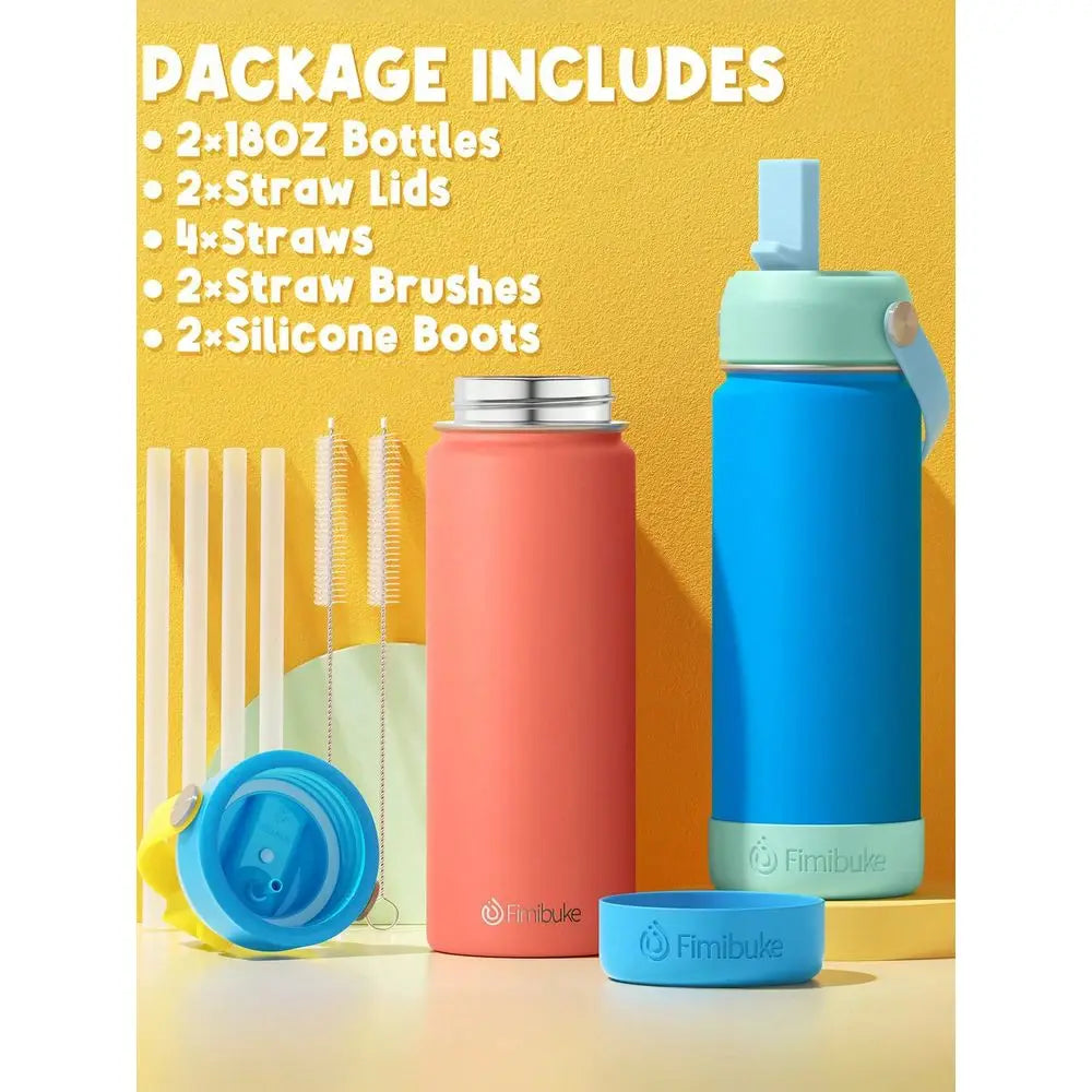 2 Pack Kids Insulated Water Bottle