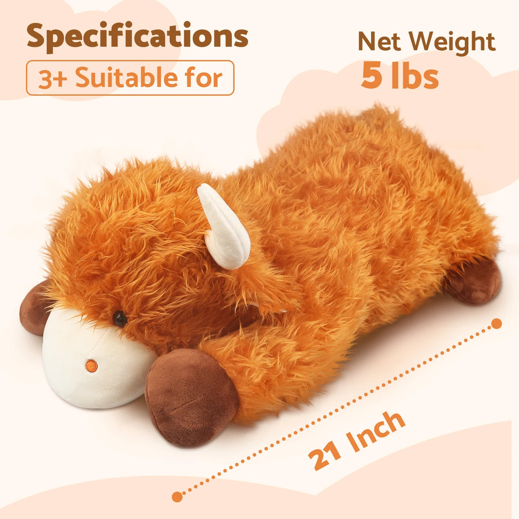 5 lbs Weighted Highland Cow Stuffed Animals