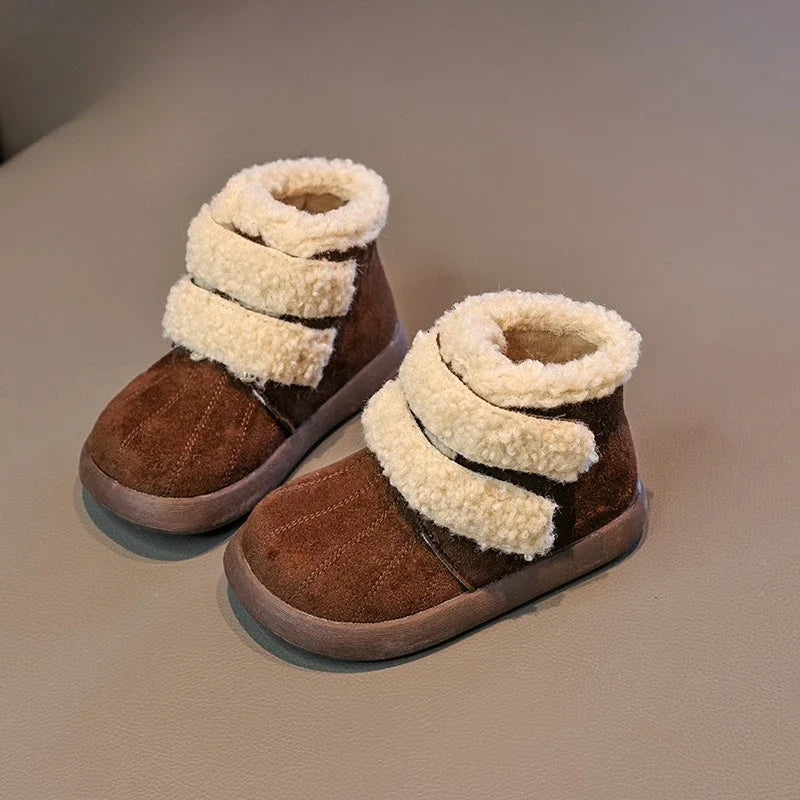 Girls' Winter Boots – Warm Plush Ankle Boots for Outdoor