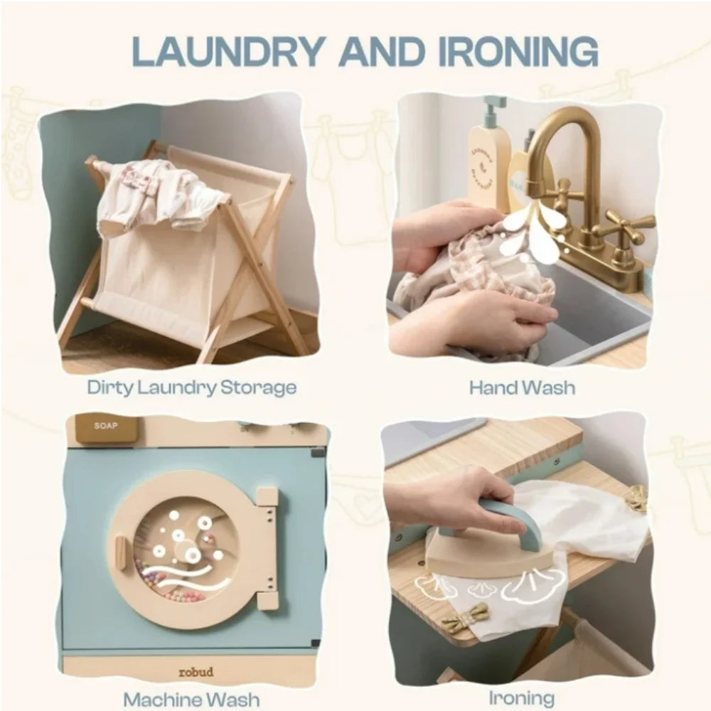 Toy Washing Machine, Clothes Basket Iron, Sink