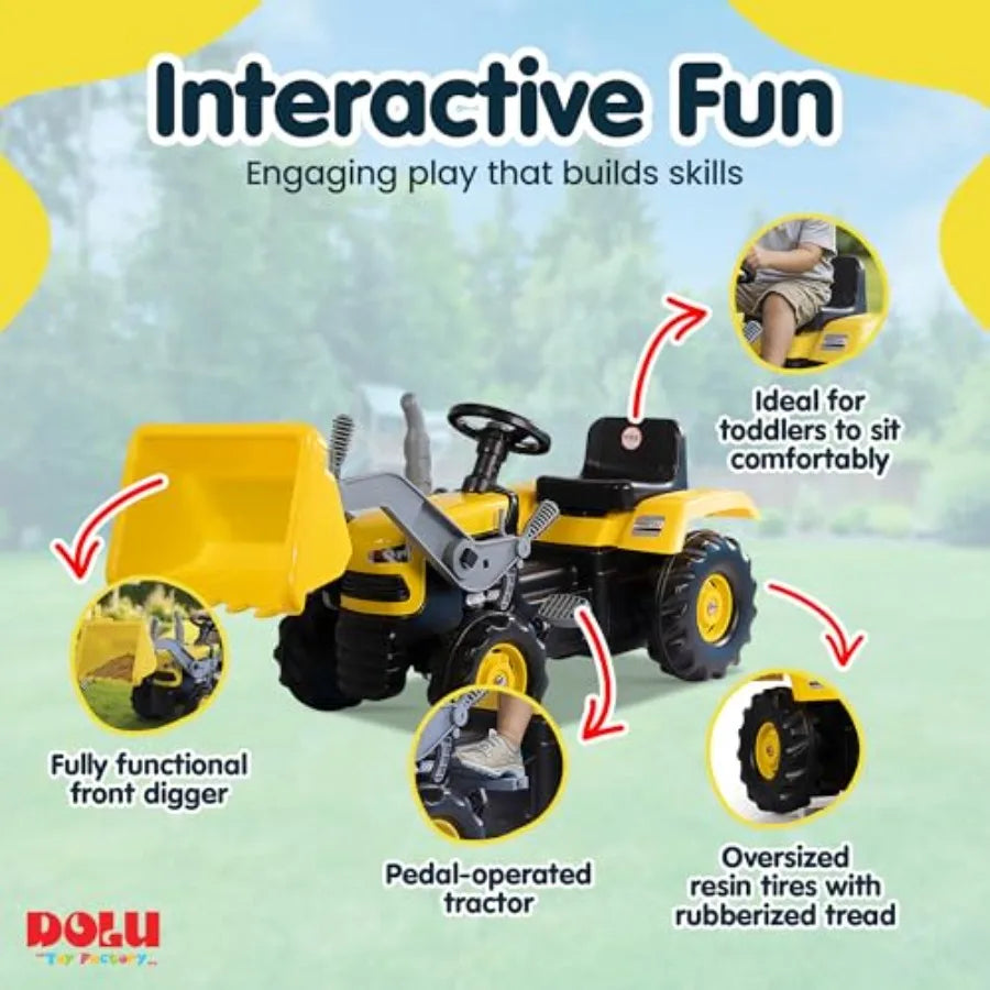 Pedal Tractor and Excavator Ride-On Toy
