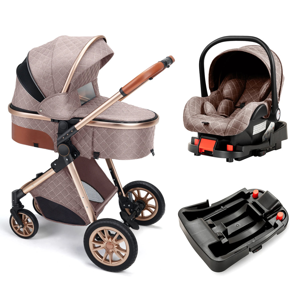 Luxury Baby Stroller, Car Seat, Mobile Crib