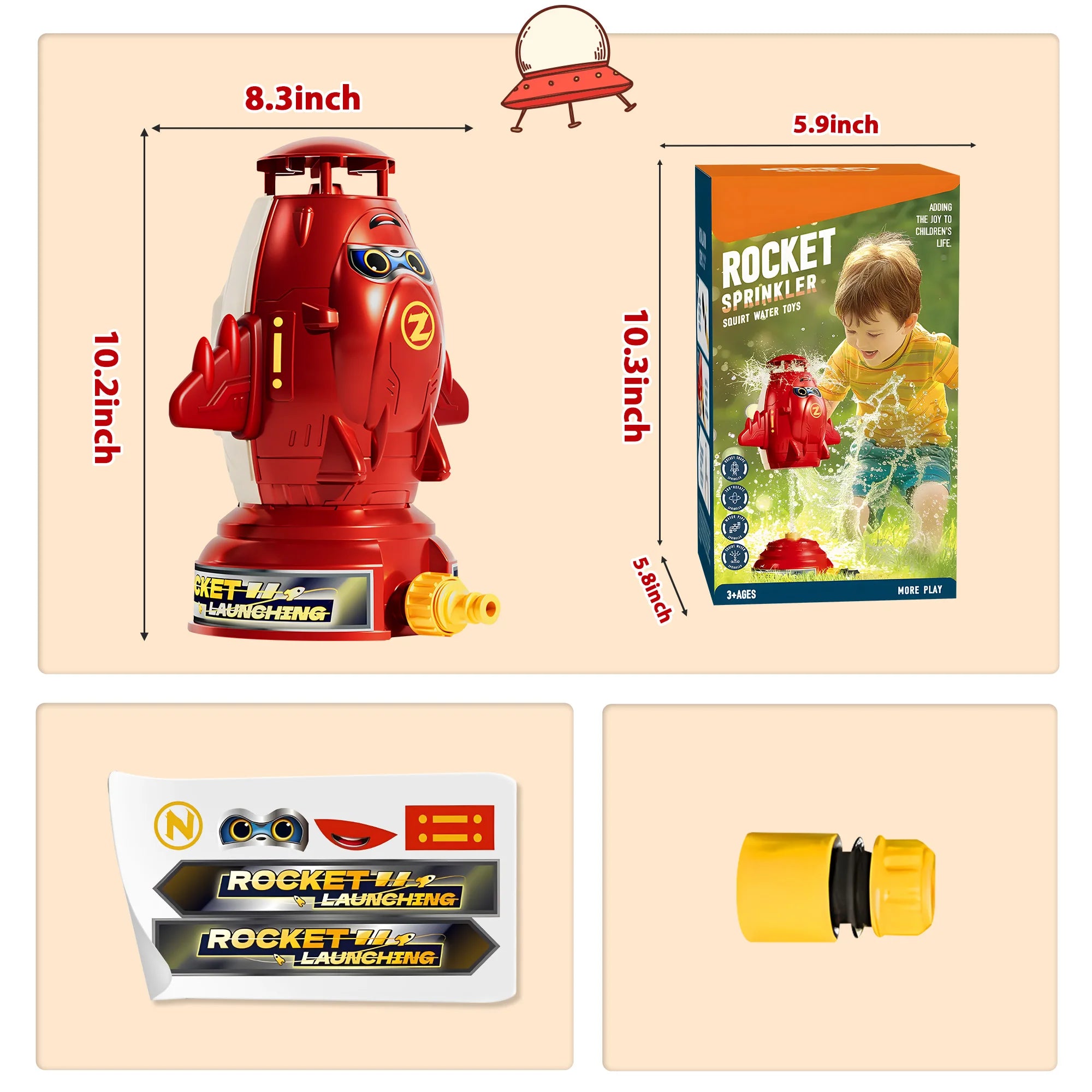 Outdoor Rocket Launcher Spinning Splash Water Fun