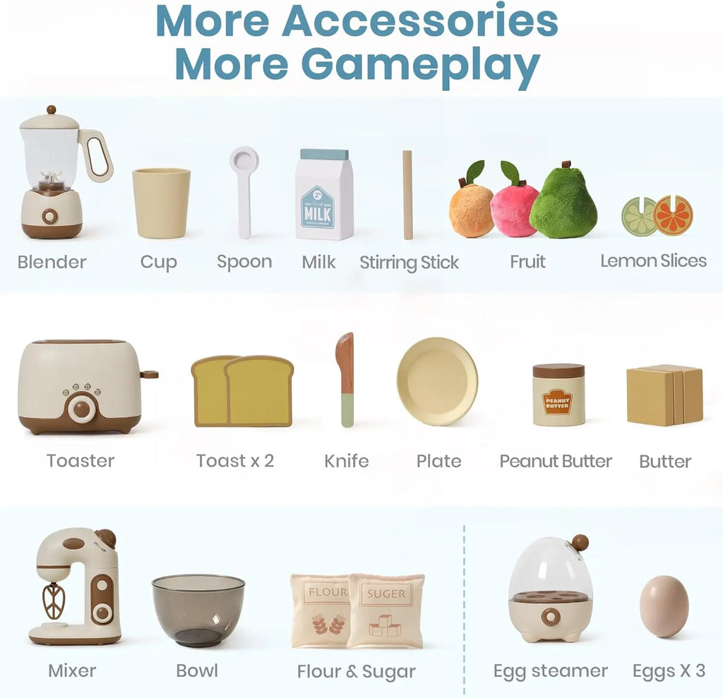 Wooden Play Kitchen Appliances
