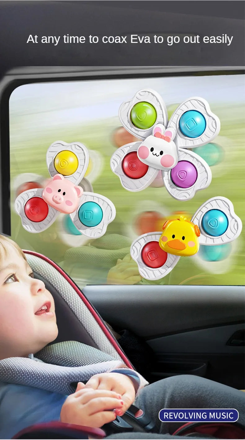 Baby Sucker Spinning Toys 3PCS Montessori Bath Toy Set
