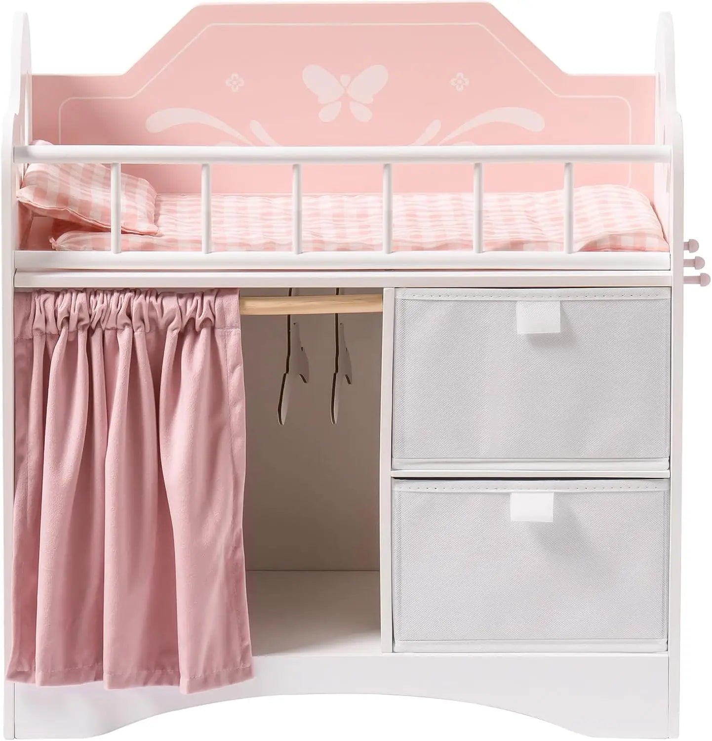 Wooden Baby Crib with Storage Bedding