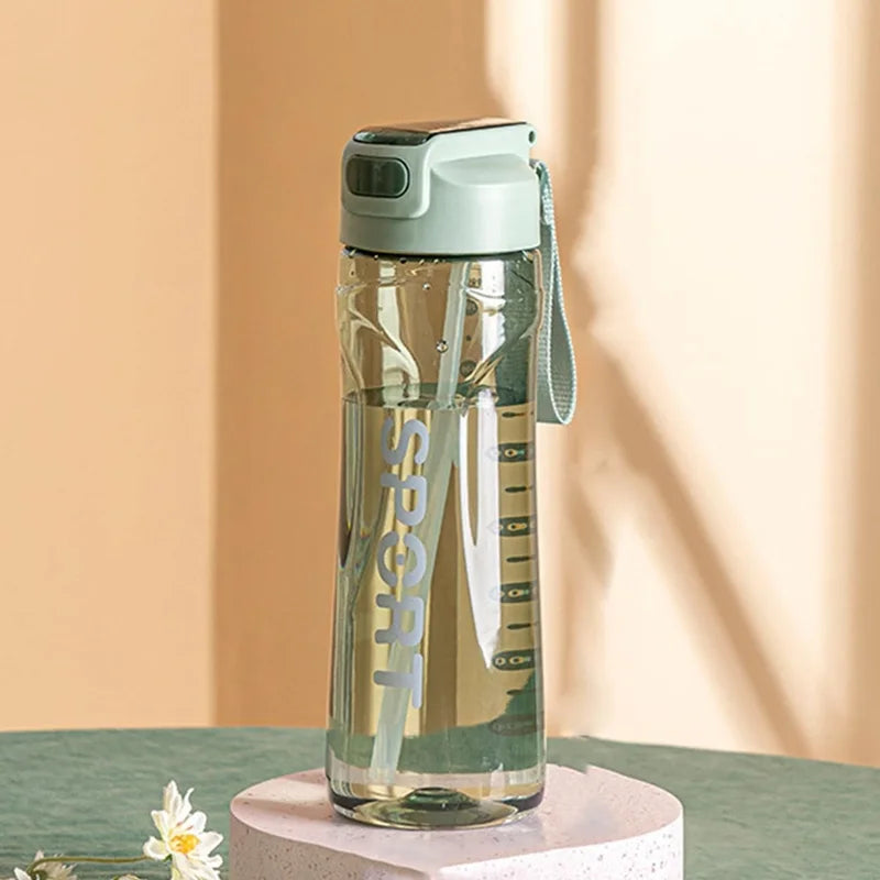 800ml Large Plastic Water Bottle With Straw