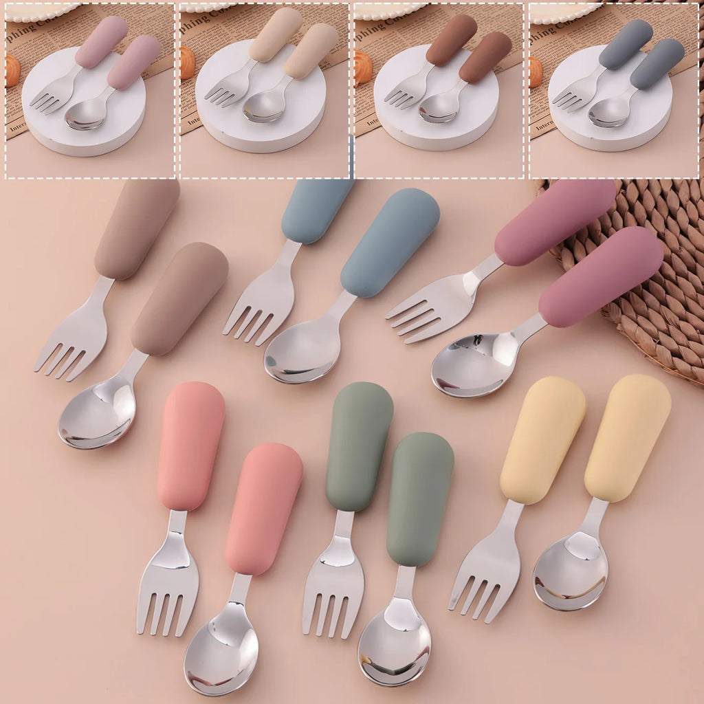 2PCS Stainless Steel Fork/ Spoon Set