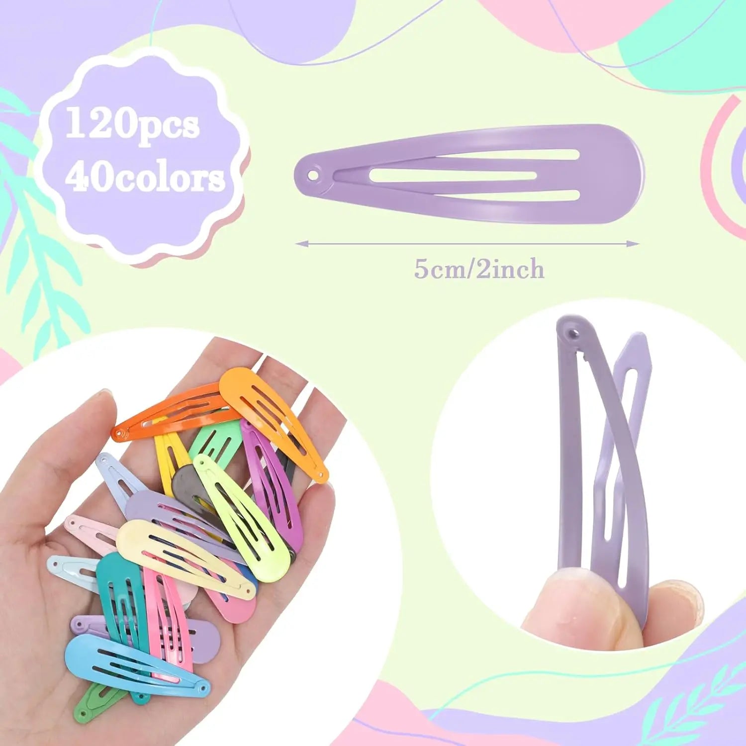 120 Pcs Colorful  Barrettes