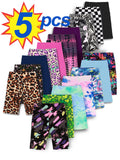 5pcs girls soft stretchy biker shorts,