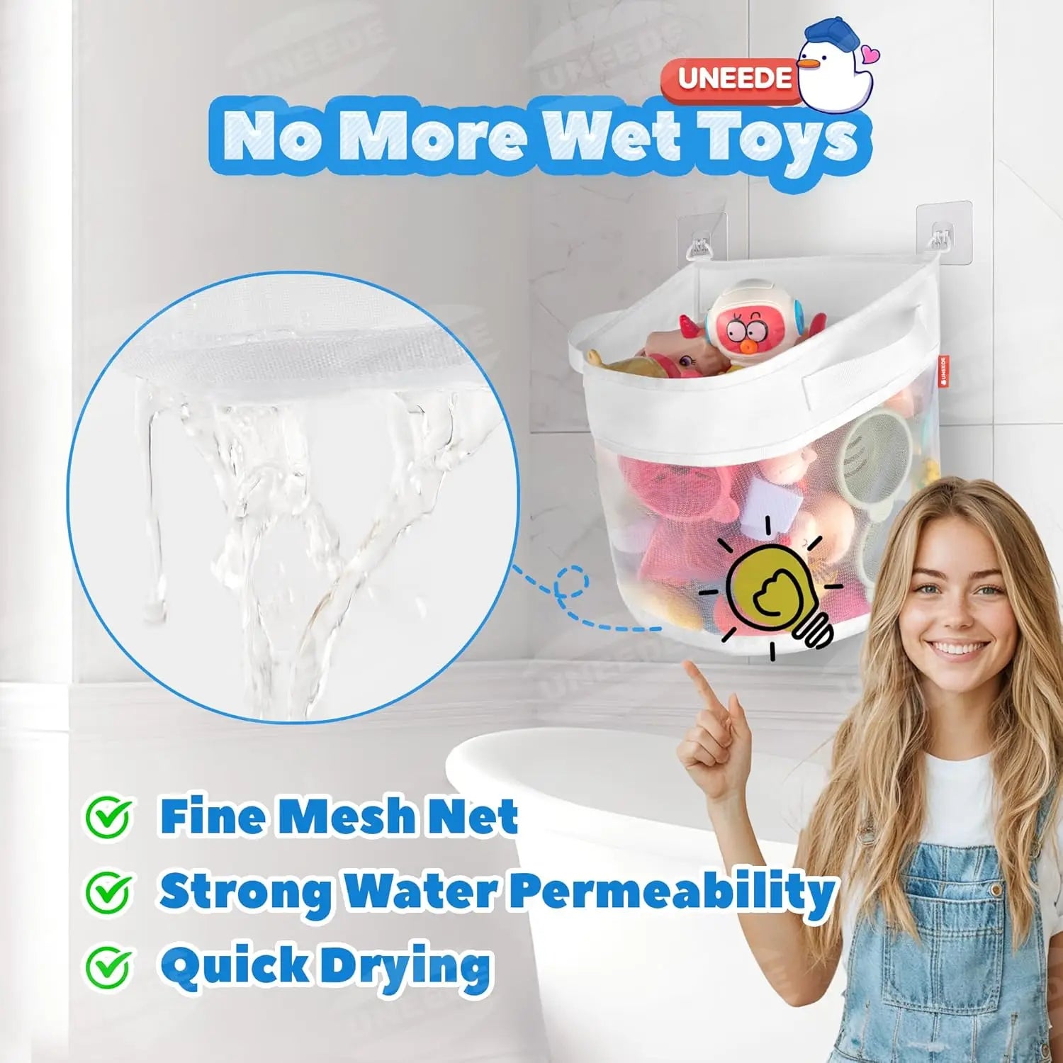 4-Gallon Mesh Bath Toy Organizer