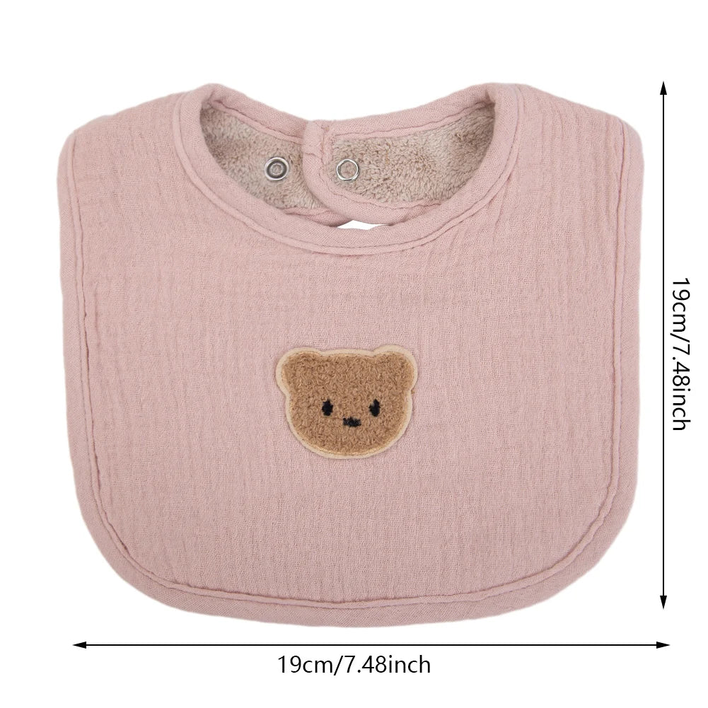 Absorbent Bear Muslin Cotton Baby Bibs