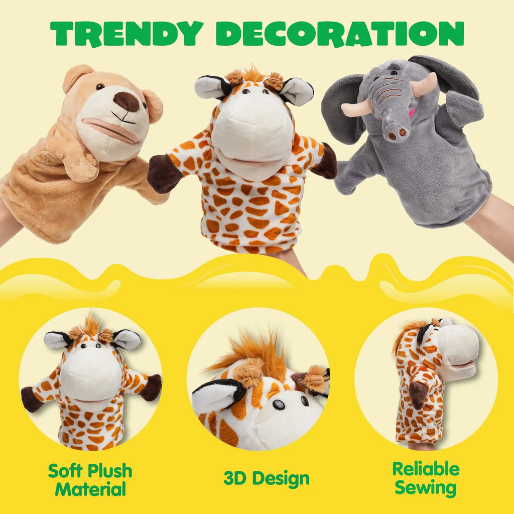 6Pcs Kids  Animal Hand Puppet