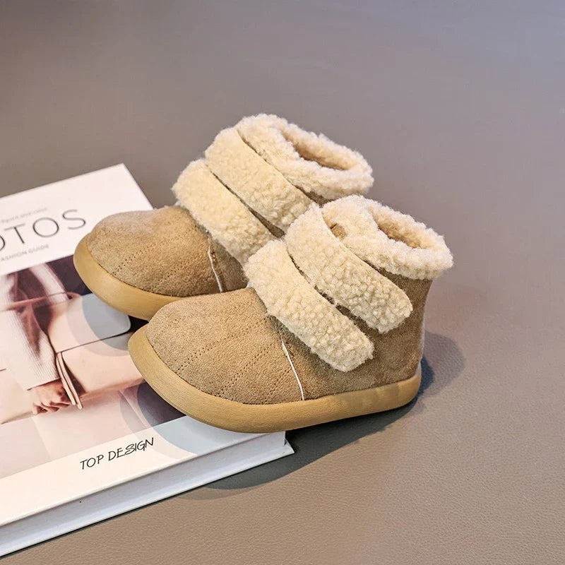 Girls' Winter Boots – Warm Plush Ankle Boots for Outdoor