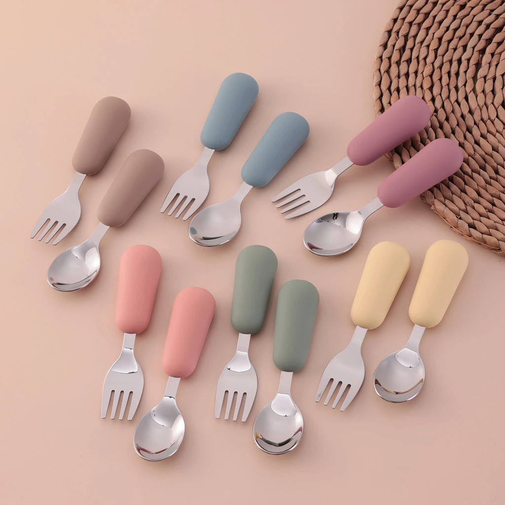 2PCS Stainless Steel Fork & Spoon