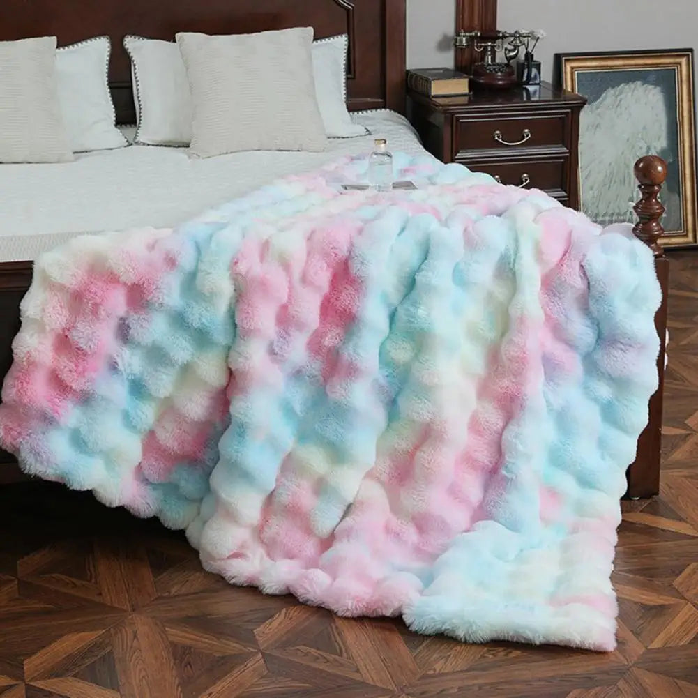 Bubble Plush Soft Throw Blanket