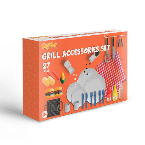 27 Pcs BBQ Grill Pretend Play Food Sets