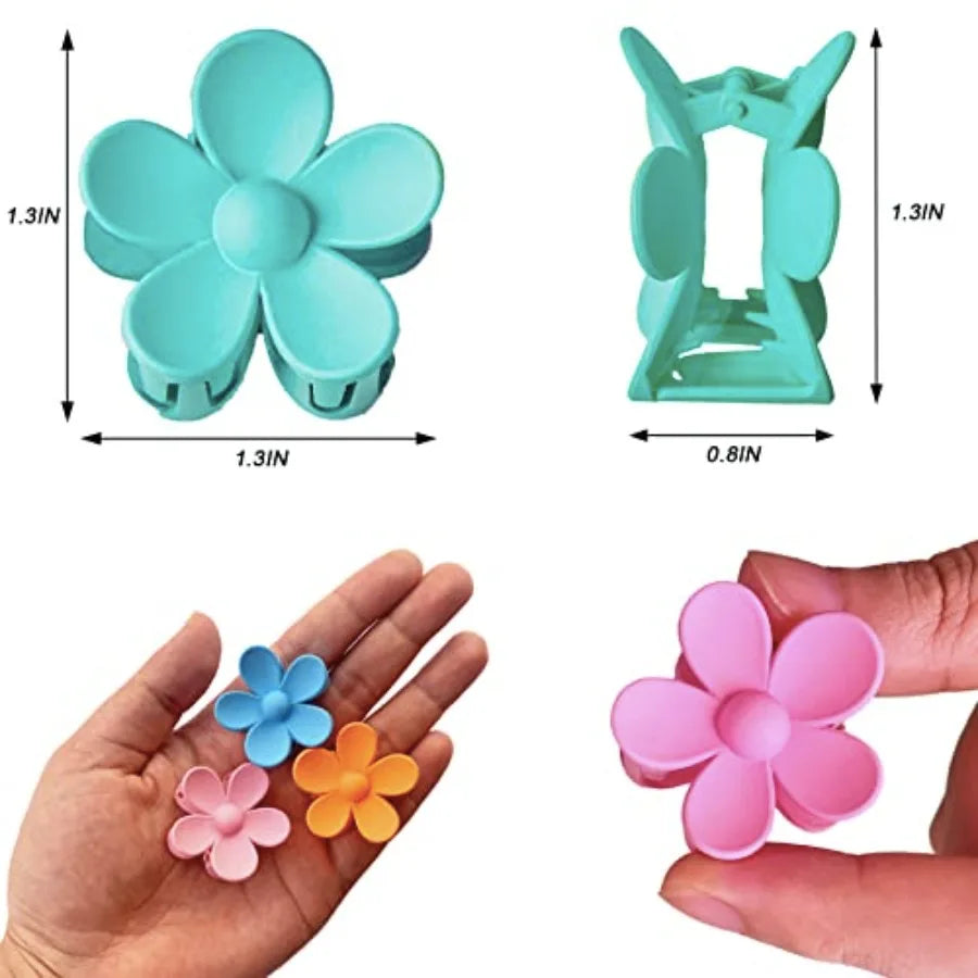 12 Pack Small Flower Hair Claw Clips