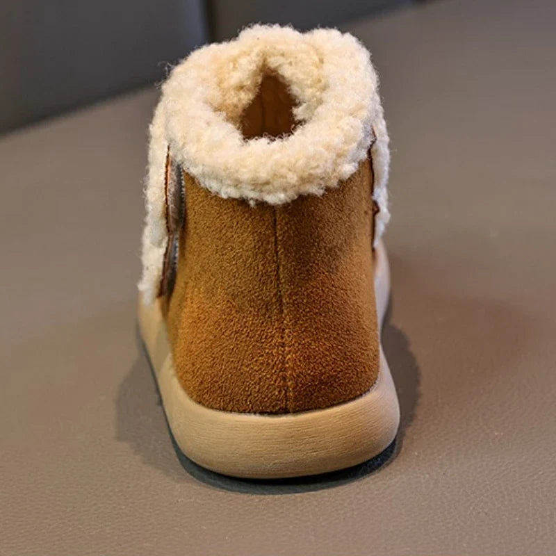 Girls' Winter Boots – Warm Plush Ankle Boots for Outdoor
