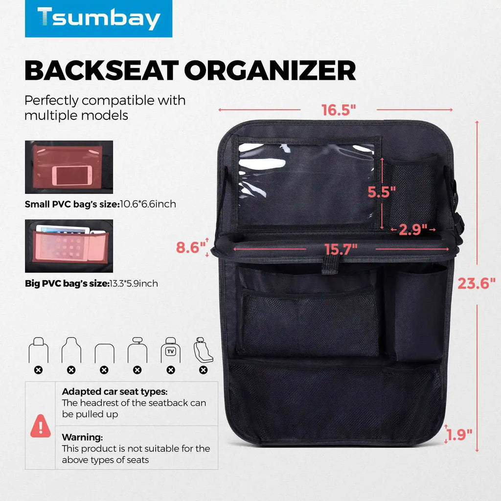 2 -  9 Pocket Storage Car Organizer