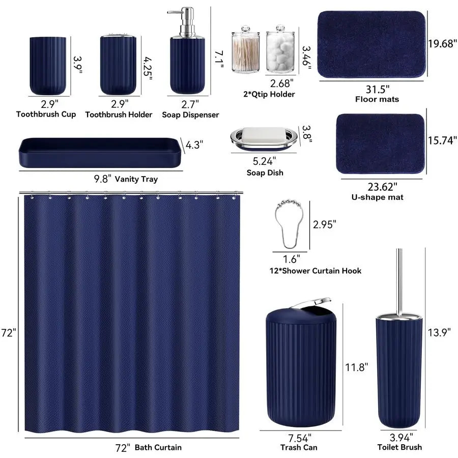 Nave Blue Bathroom Accessories Set