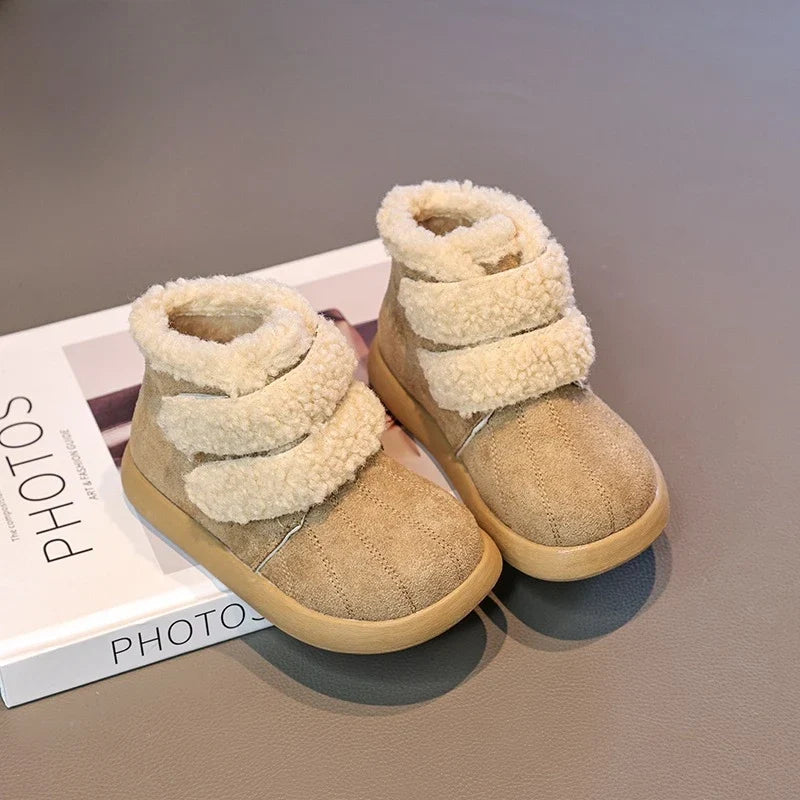 Girls' Winter Boots – Warm Plush Ankle Boots for Outdoor