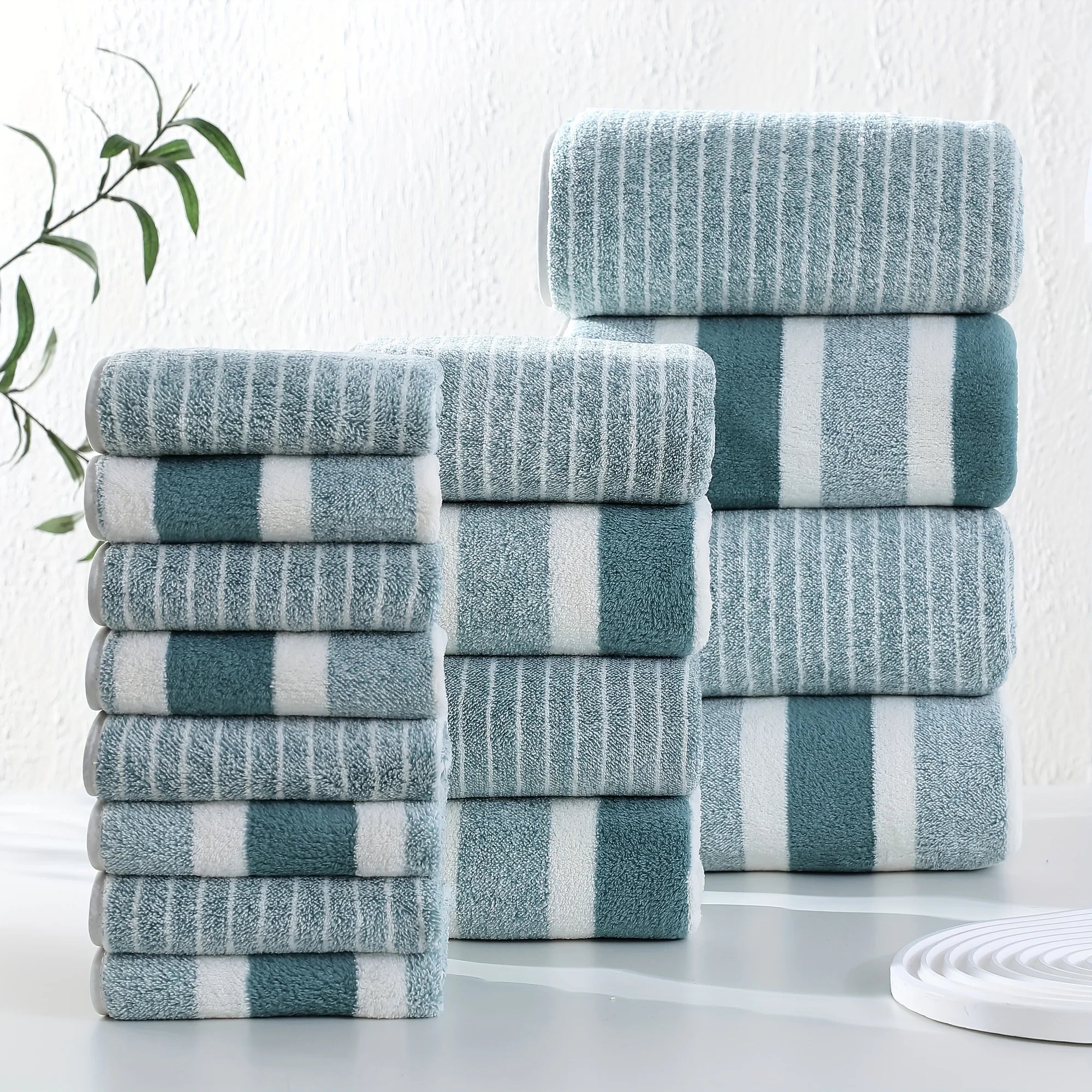 16-Piece Striped Bath Towel Set