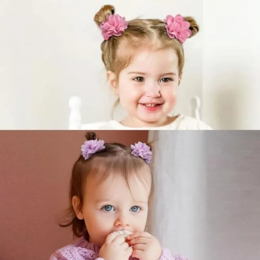 40PCS 2" Chiffon Flower Hair Bows Clips