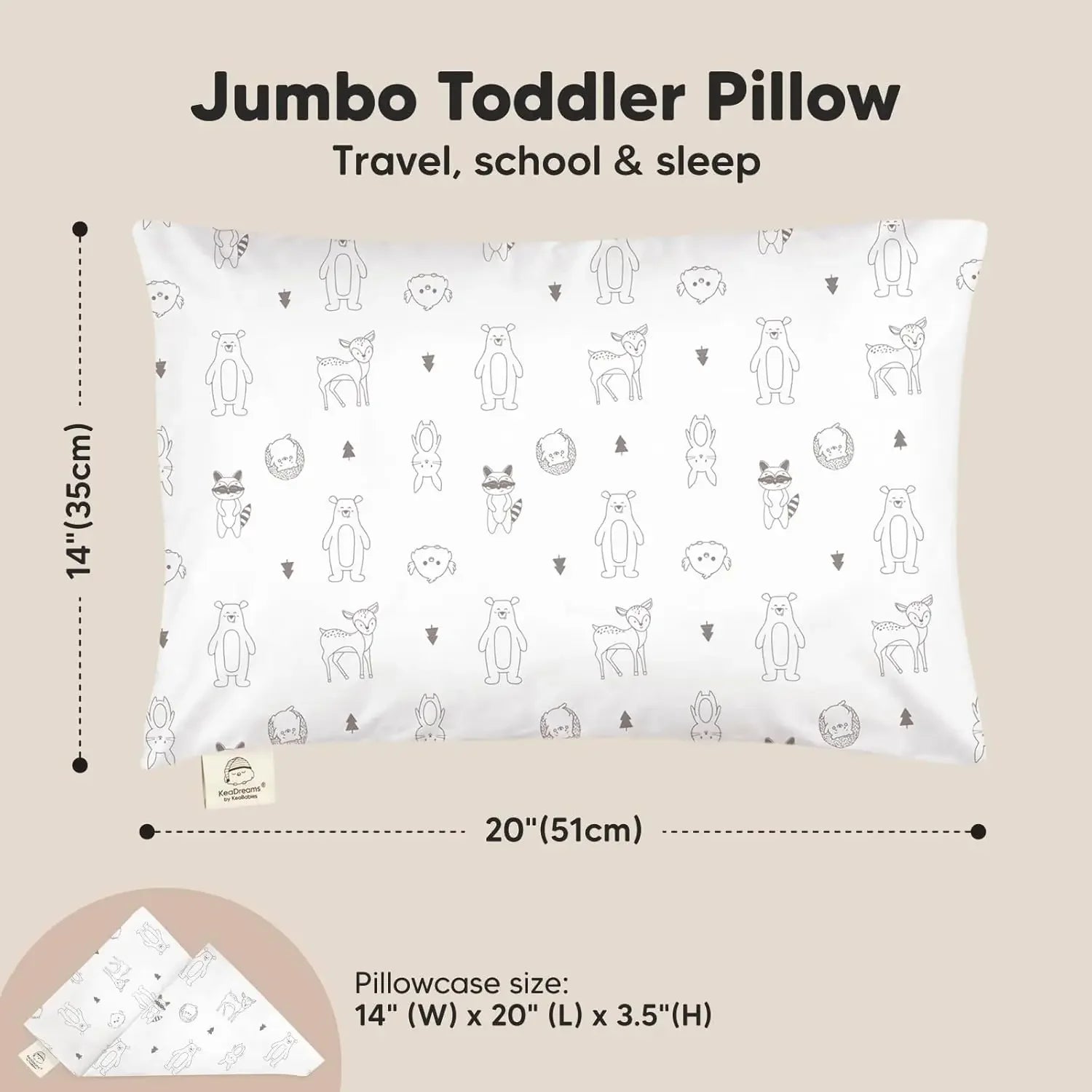 Soft Organic Cotton Toddler Pillow