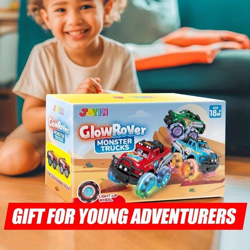 3Pack Monster Truck with Flashing LED Wheels