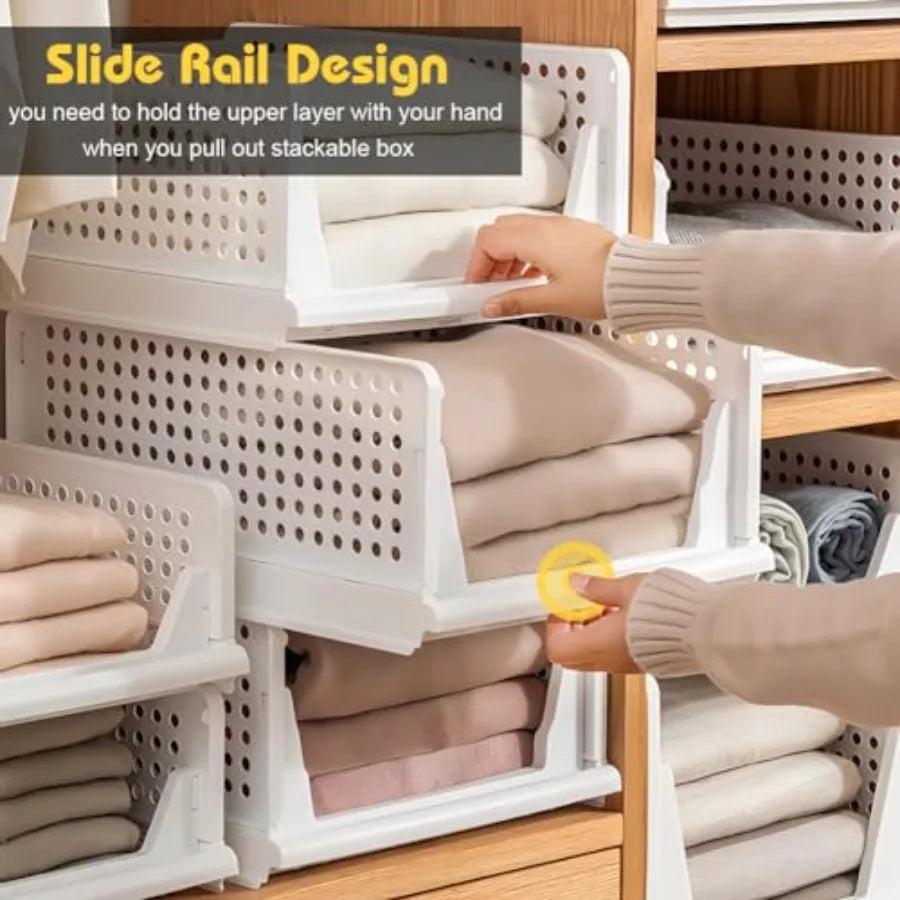 5 Pack Stackable Closet Storage