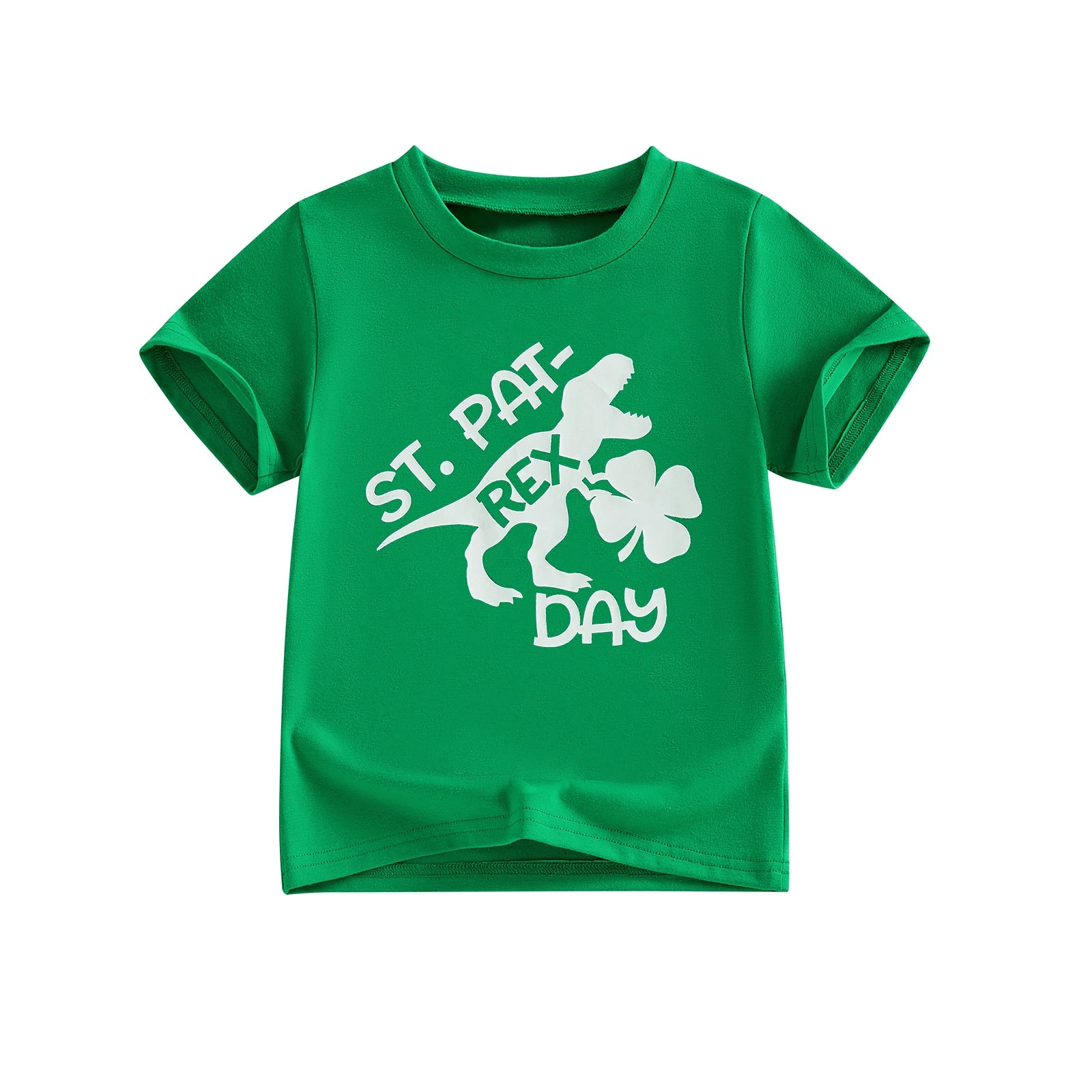 St Patrick s Day Green Clover Print T-Shirt