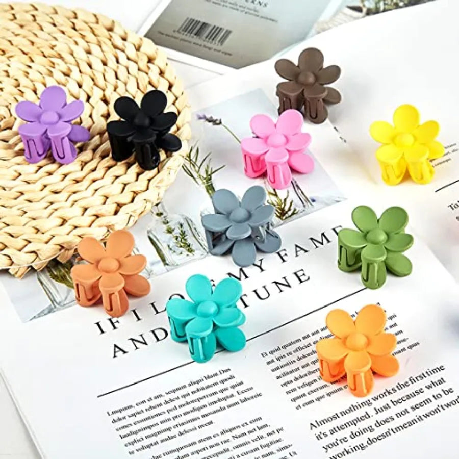 12 Pack Small Flower Hair Claw Clips