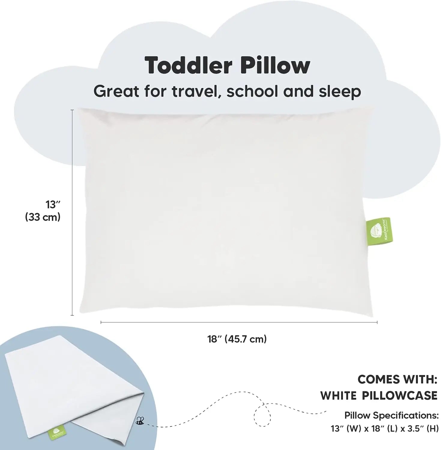 Toddler Pillow with Pillowcase