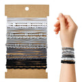 20PCS Elastic No Damage Hair Bands, Braided Bracelet Ponytail Holders, Neutral Colors Boho Accessories