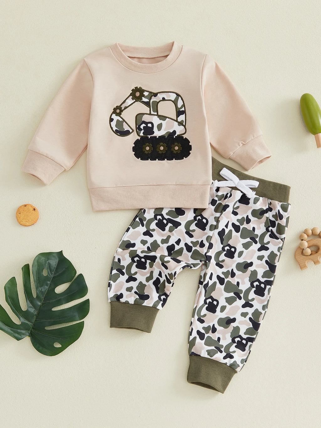2-Piece Cute Excavator Outfit