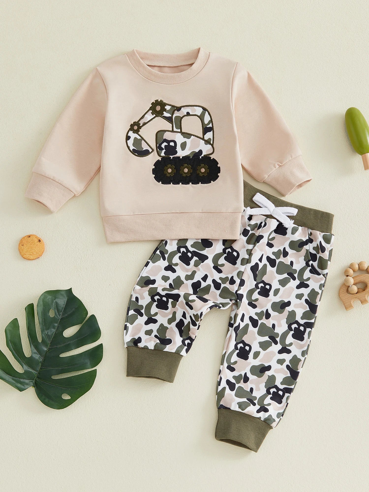 2-Piece Cute Excavator Outfit