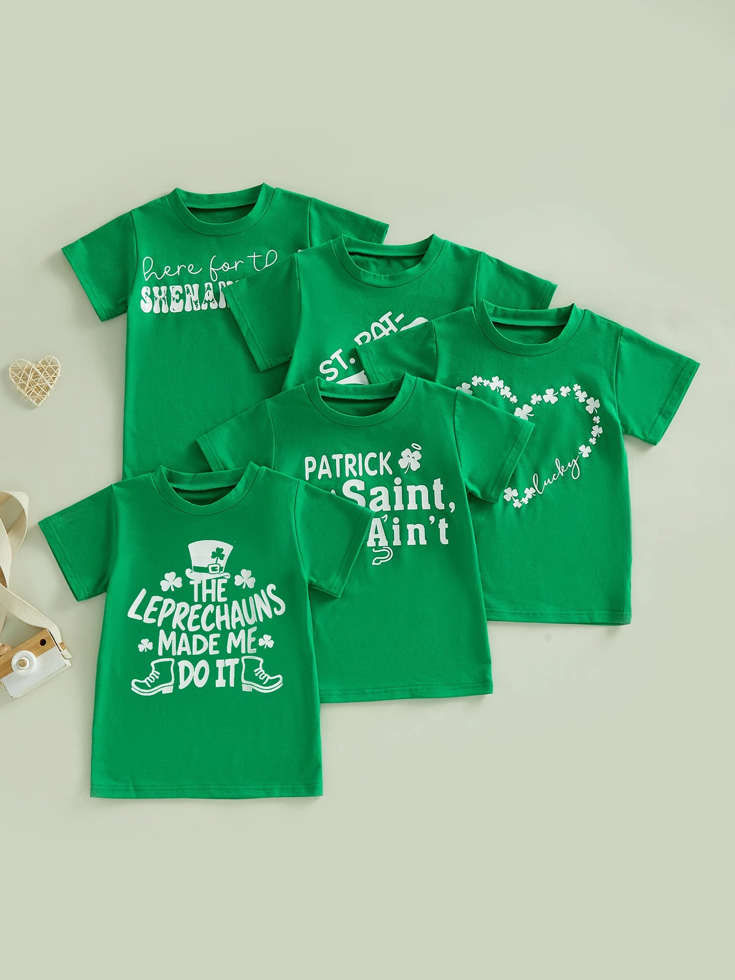 St Patrick s Day Green Clover Print T-Shirt