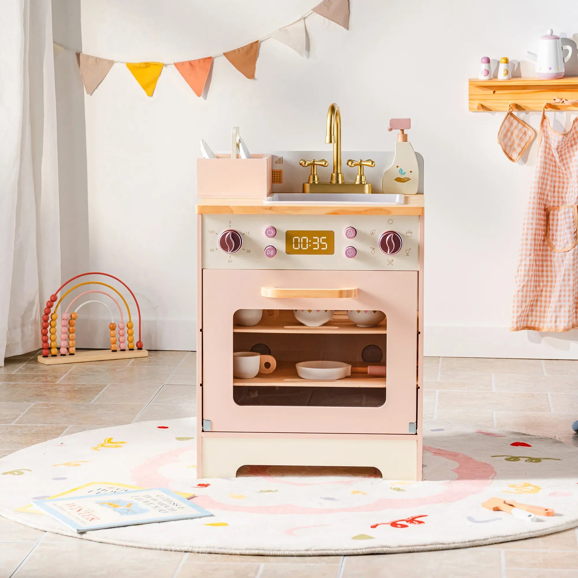Wooden Play Kitchen Set